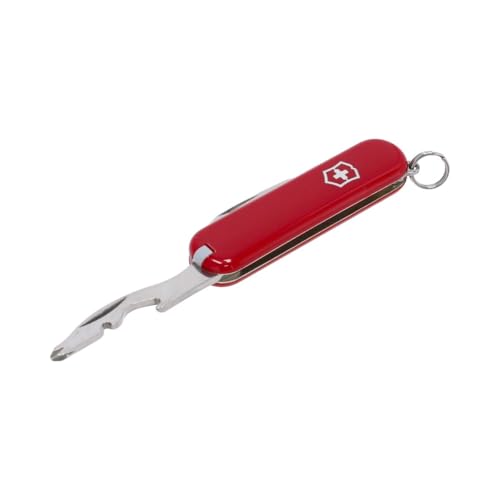 Victorinox Rally Swiss Army Knife, Compact, 9 Functions, Swiss Made Pocket Knife with Magnetic Phillips Screwdriver, Bottle Opener and Key Ring - Red