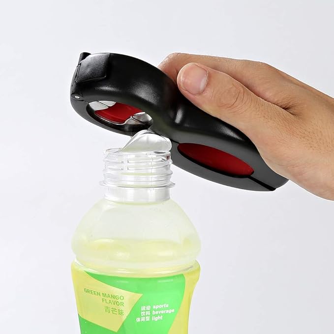 Bottle Opener Set, 5-in-1 and 6-in-1, Can, Soda, and Jar Openers, Twist Off Lid â Jar Opener for Seniors and Arthritic Hands (2pcs) (Black Red)