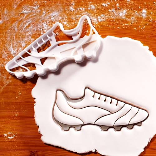 BAKERLOGY Soccer Shoe Cookie Cutter - Detailed Biscuit Cutter Design for Baking and Crafts, ideal on fondant, dough, clay