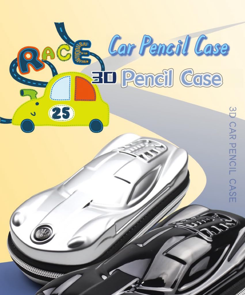 XZR Supercar Pen Case Box Bag Stocking Stuffers Large Capacity Organizer Cool Supercar Pencil Bag Storage Box EVA Material Nice Gift (Blue)