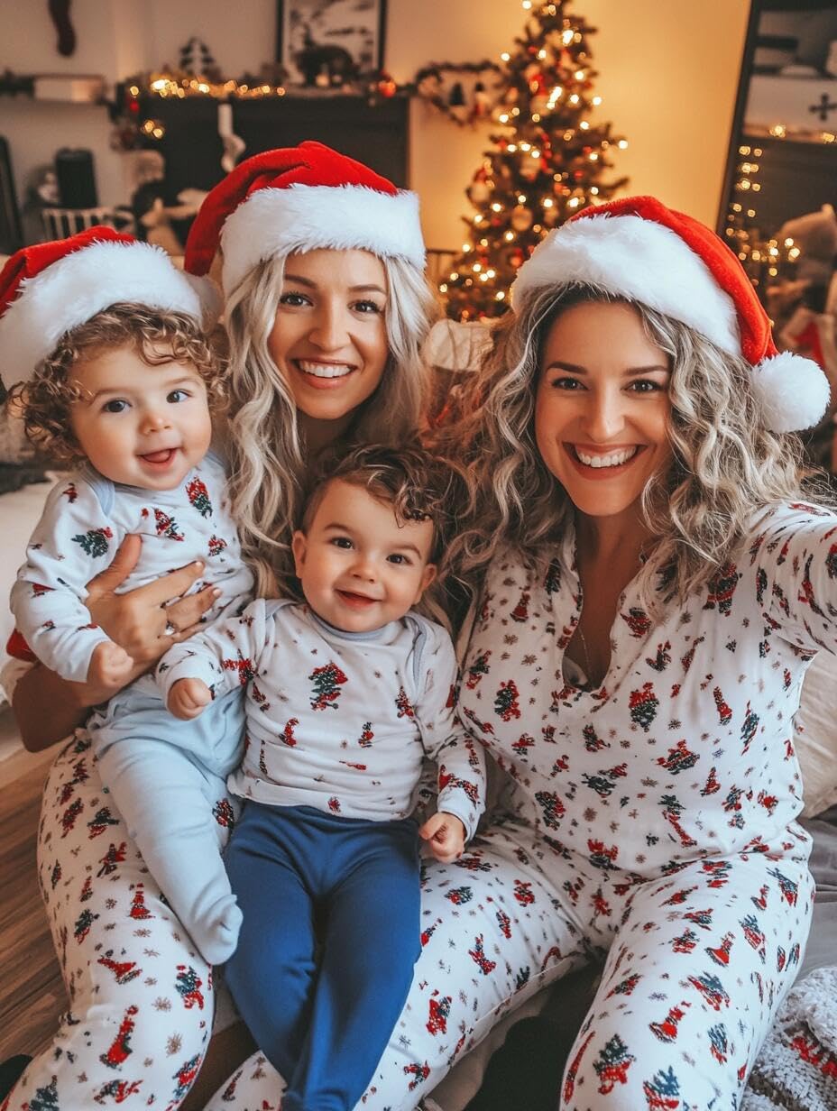 COOLJOY 6 Pack Plush Santa Hat, Traditional Red and White Plush Christmas Santa Hat for Christmas Party, Adult Size