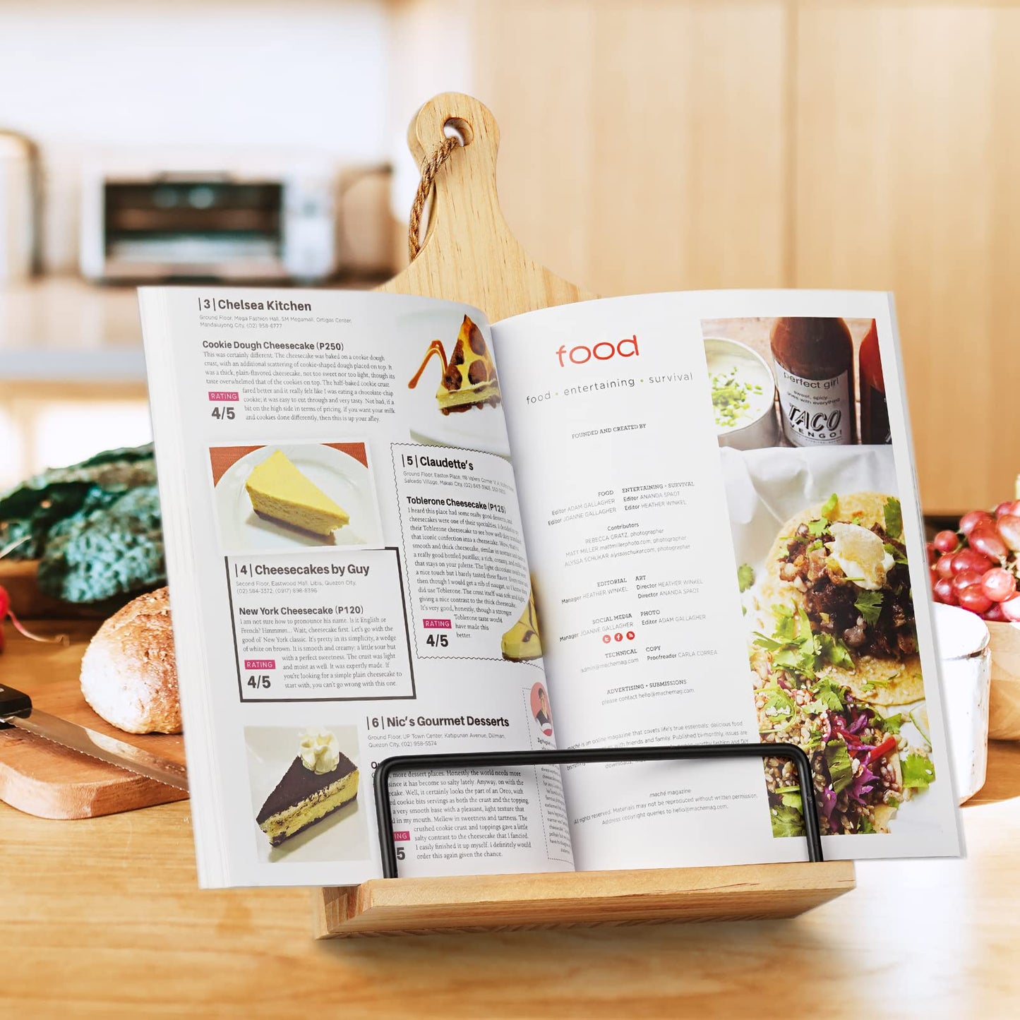 Cookbook Stand with Chalkboard Eraser, Birthday Gifts for Women Mom Wife Grandma, Kitchen Gifts for Woman, Recipe Book Holder Stand, Present Gift Ideas Christmas Xmas, Cookbook Holder