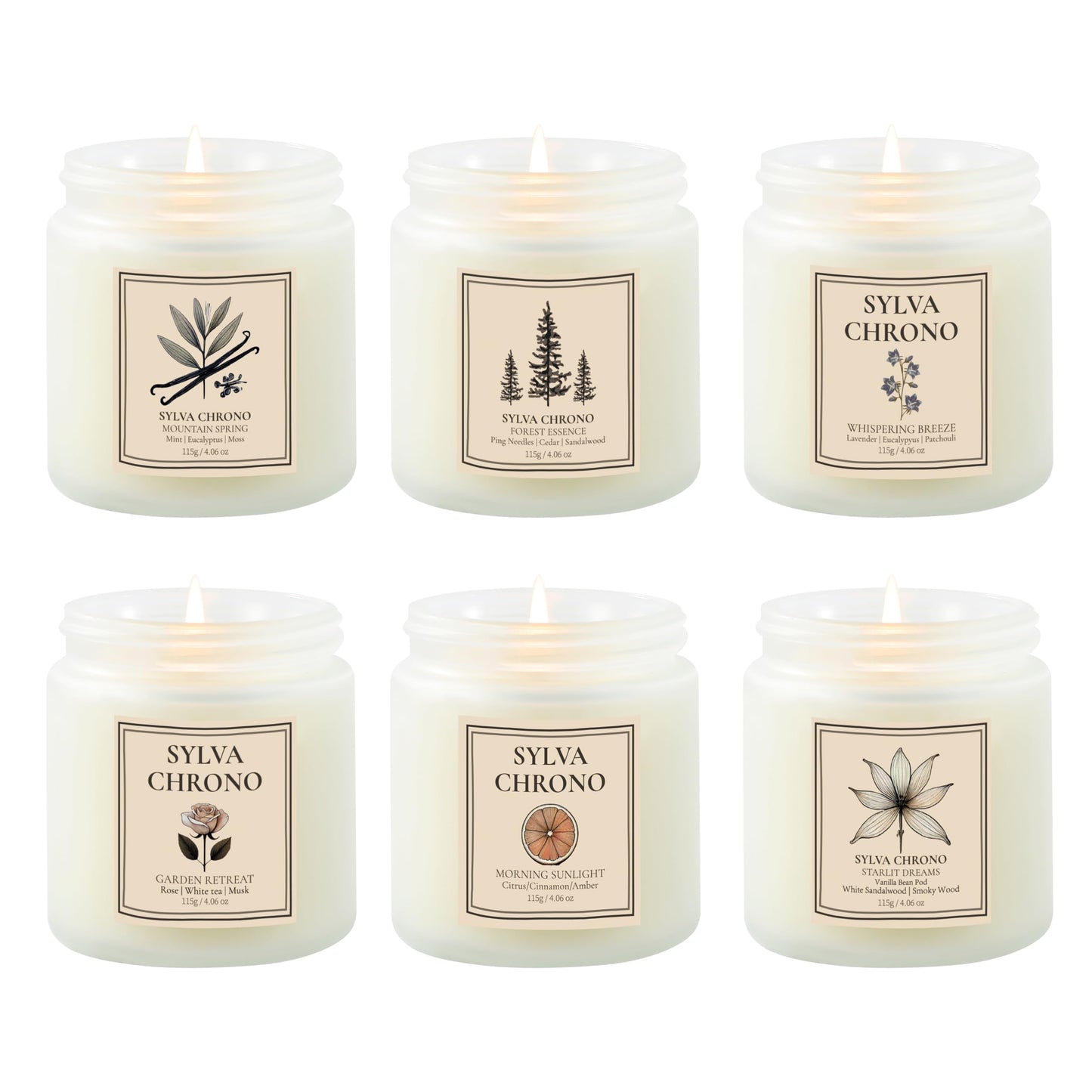 Scented Candle Gift Set for Women, Pet-Friendly 6-Pack Soy Wax Candles, 10% Essential Oils, Quick Diffusion, Long-Lasting Fragrance, 20-24H Burn, Ideal for Yoga, Relaxation, Stress Relief & Home Décor