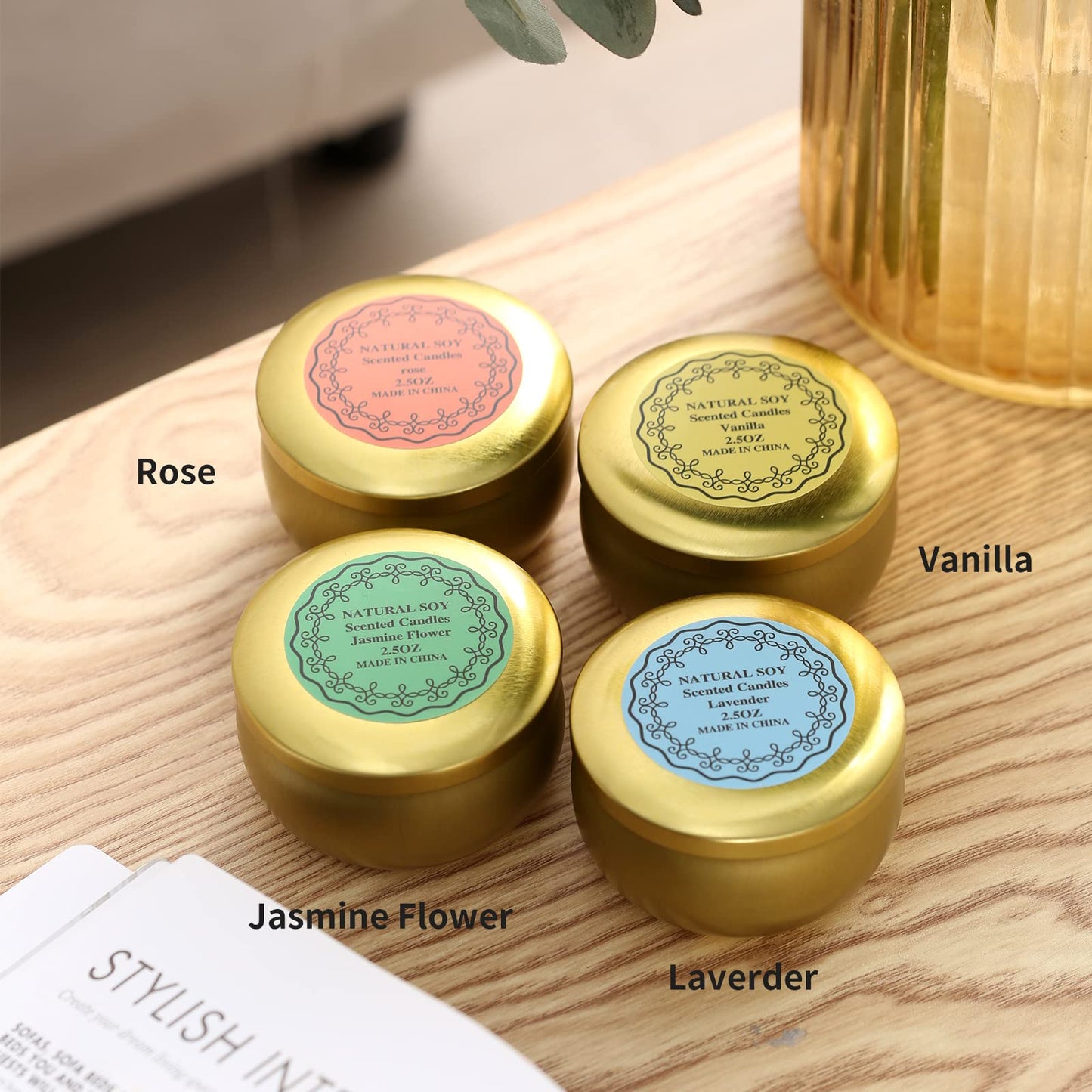 qinxiang Scented Candles Gifts Set,16 Pack Natural Soy Wax Travel Tin Jar Candles for 2.5 OZ Aromatherapy Candles for Family Gatherings, Festive Candles