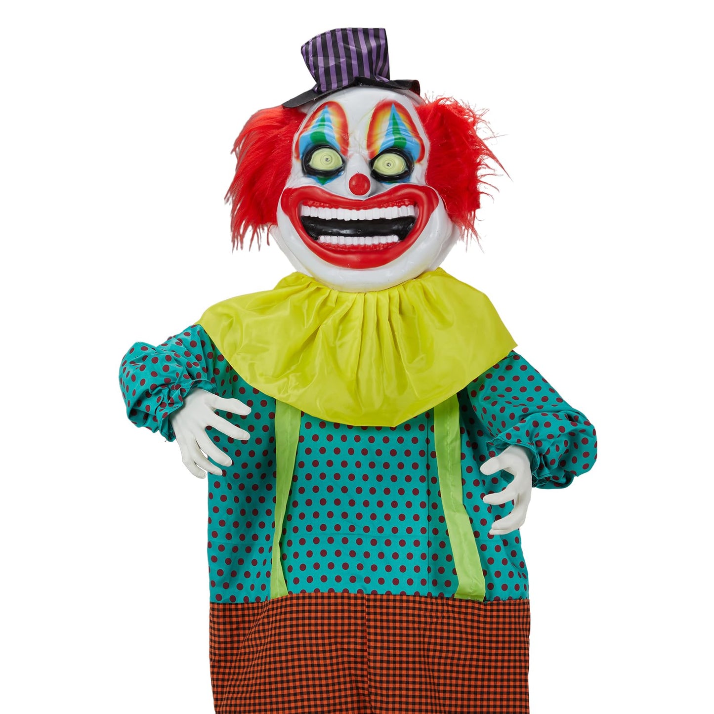 Holidayana Halloween Animatronics Creepy Clown,6FT Halloween Decor Animatronics Talking Outdoor Decorations with Voice Control Light Up Eyes Movable Arms for Indoor Party Prop and Outdoor Lawn Pa