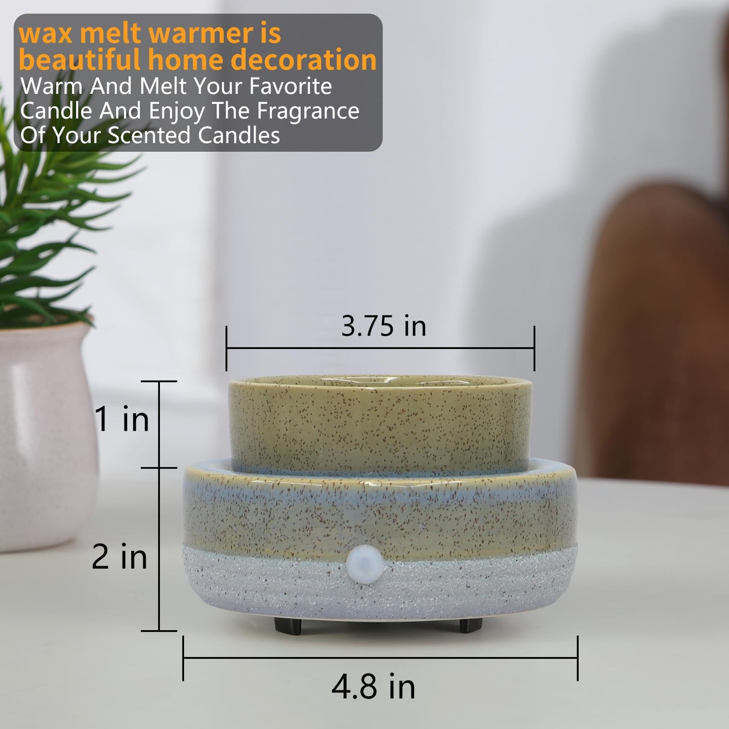 Candle Wax Melt Warmer with Timer Ceramic Electric Wax Melt 4-in-1 Oil Burner Adjusting Temperature Fits Yankee Large Jar Scented Candle for Home Decor Birthday Gifts for Women Mom Grandma Girls