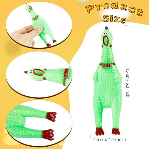 30 Pack 6 Inch Squawking Rubber Chickens Multicolor Squeaky Chicken Colorful Novelty Screaming Chicken Toys for Prank Novelty Pet Toys Noise Makers