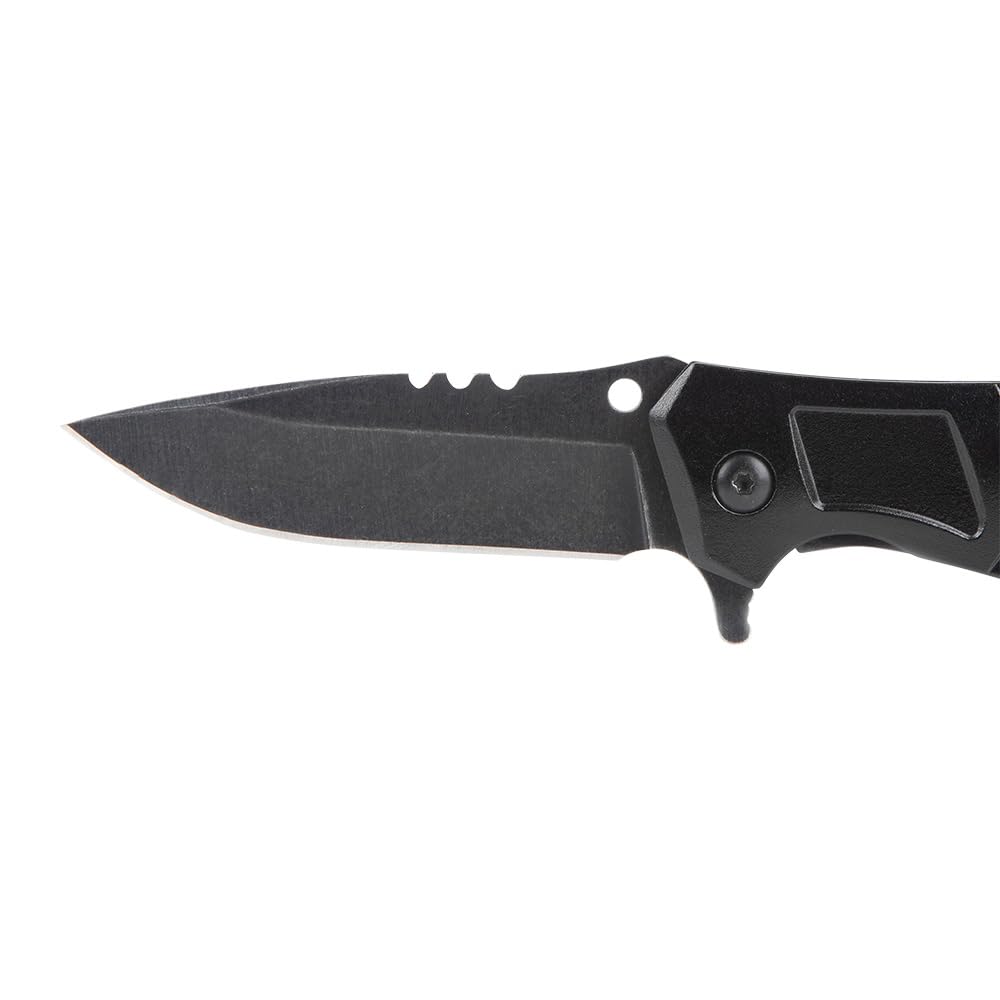 Klein Tools 44228 Folding Pocket Knife, Electricians EDC Knife, Black with Stainless Steel Blade, Bearing Assist Flipper Open, Belt Clip