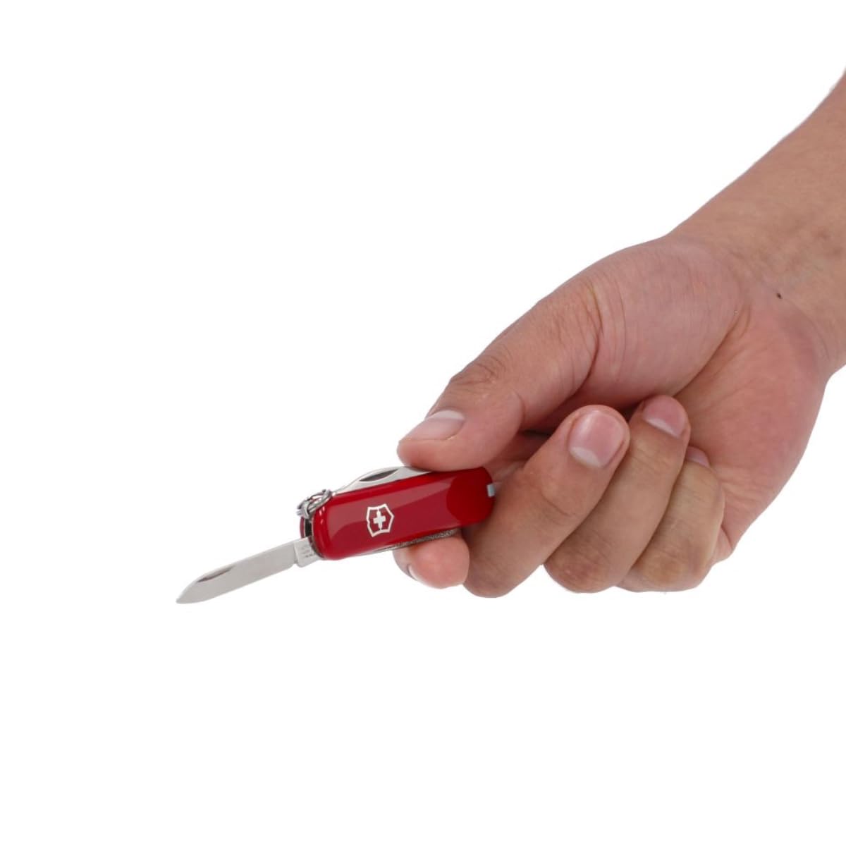 Victorinox Rally Swiss Army Knife, Compact, 9 Functions, Swiss Made Pocket Knife with Magnetic Phillips Screwdriver, Bottle Opener and Key Ring - Red