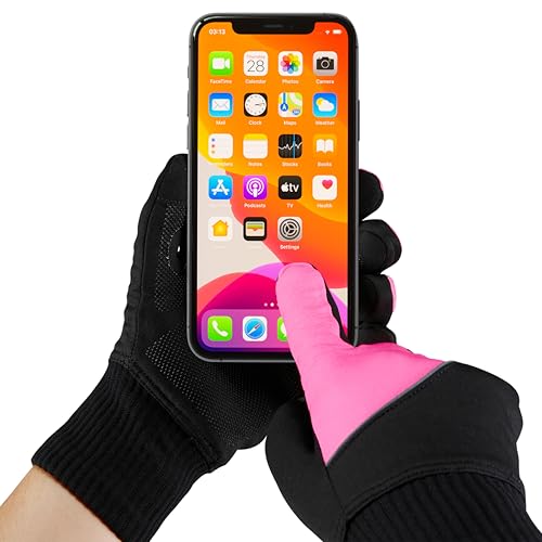 LEAKDRY Waterproof Merino Wool Touchscreen Gloves,3-Layer Thermal Winter Gloves,Windproof & Breathable for Outdoor Sports,Cycling,Hiking & Skiing for Men & Women,Fit Unisex (602-Pink, Large)