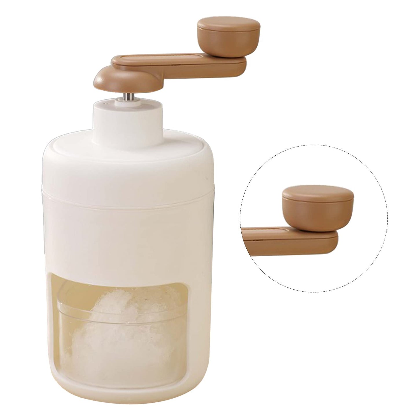 Topyond Hand Crank Ice Crusher Mini Snow Cone Machine, Food Grade Manual Ice Shaver for Home Use, Portable Ice Breaker with Easy Crank Operation, for Shaved Ice and Ice Bricks