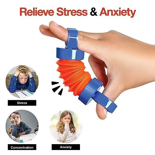Finger Poppers Fidget Toy for Kids - Hand Exercisers Pop Tube Mini Fidget Toys - Sensory Toy for Girls and Boys - Finger Strengthener Occupational Therapy Toy Stocking Stuffers - Pack of 10