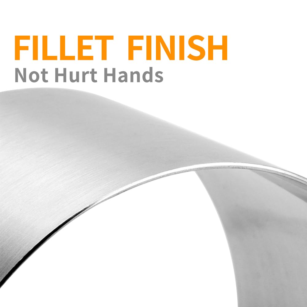 Guowall Seamless Cake Ring Mold 4 Pack Stainless Steel Mousse Mould Round Food Mold Pastry Cookie Cutter for Baking - 3.15 x 2 inch