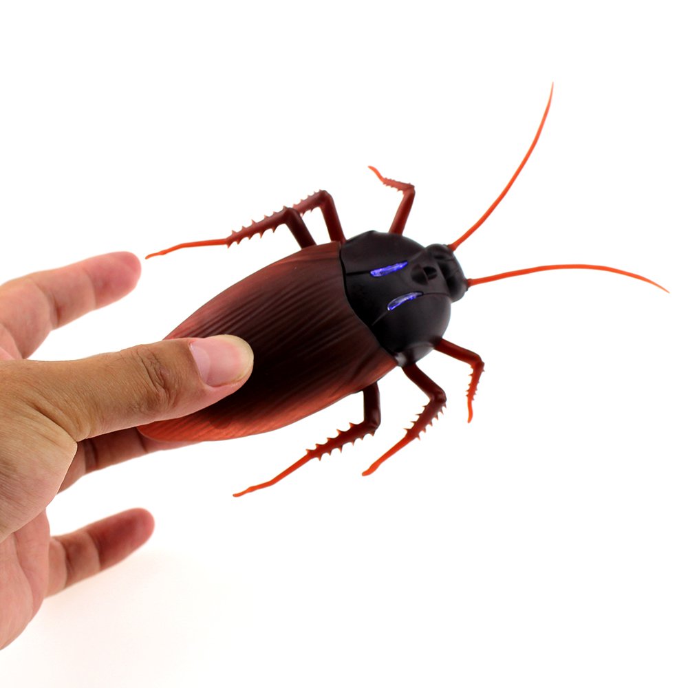Tipmant RC Cockroach Roach Remote Control Insect Car Realistic Animal Fake Electric Kids Prank Tricky Toy for Halloween Christmas