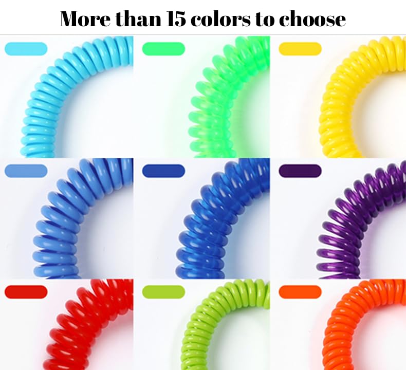 EUDORALIFE 110 PCS Wristlet Keychains Stretchable Plastic Wrist Keychain Bracelet Key Chains Wrist Coil Wrist Band Key Ring Chain Holder for Office, Outdoor Sport, Sauna, Workshop, Shopping Mall