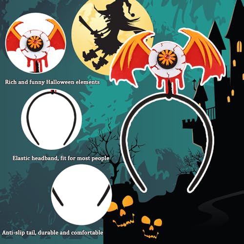 TODDER 4pcs Halloween Headband and 4pcs Halloween Glasses Set