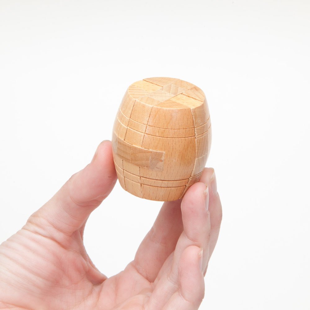 Mini Wood Brain Teaser Set of Four-Classic Designed Light Wood Stain - Wooden Brainteaser Puzzles & Fun Gifts