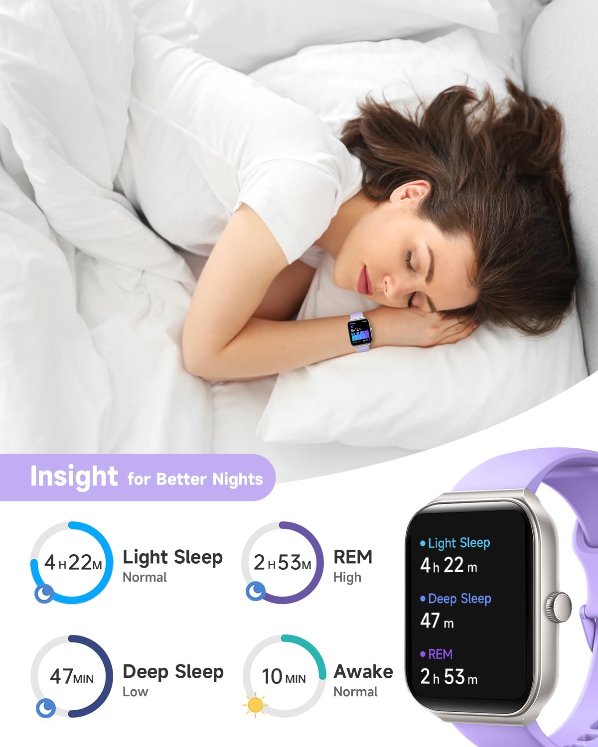 TOOBUR Smart Watch for Women Alexa Built-in, 1.95" Fitness Tracker with Answer/Make Calls, IP68 Waterproof/Heart Rate/Sleep Tracker/100 Sport Modes, Fitness Watch Compatible Android iOS