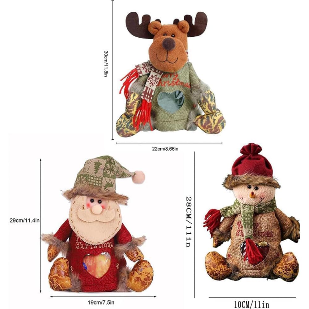 EZGHAR 2025 New Christmas Doll Gift Bags Zipper Design, Christmas Gift Doll Bags, Fabric Gift Bags, Small Fabric gift bags, for Party and Festival (6pcs)