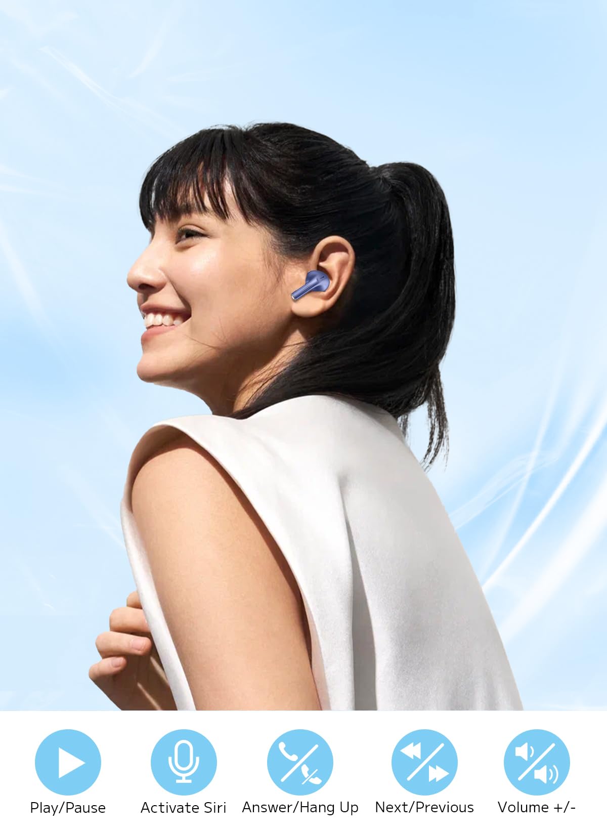 Szwod Wireless Earbuds, Bluetooth 5.4 Ear Buds with Multifunctional Touch Screen, ANC/ENC Noise Cancelling Headphones, 48Hrs Playtime in-Ear Fit Earphones for Android/iOS