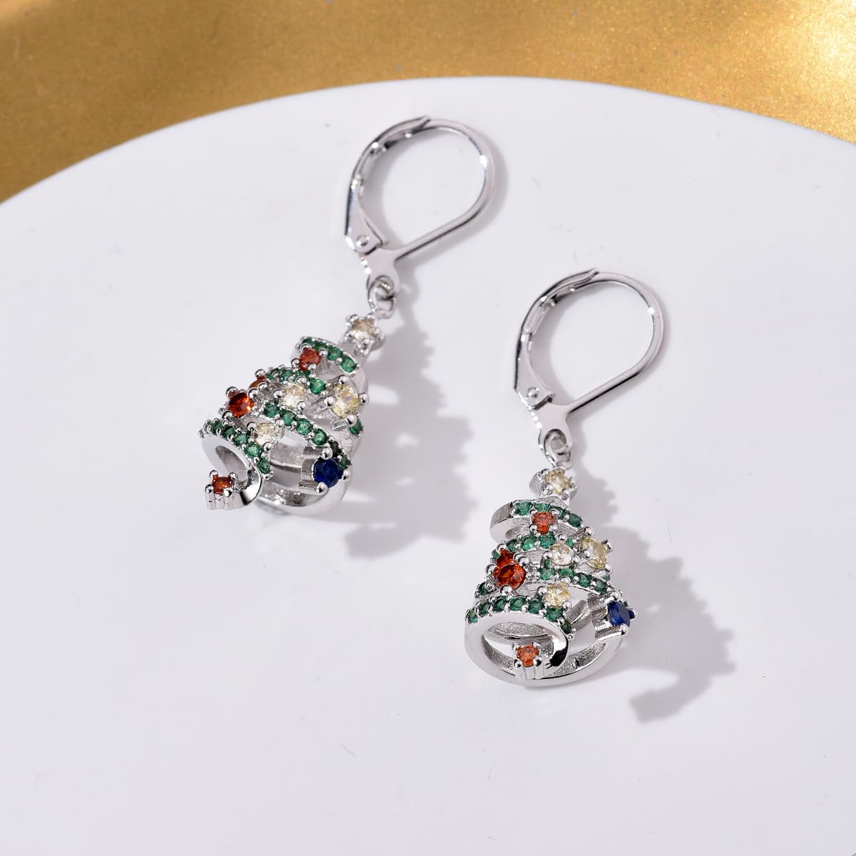 TALYKONG Christmas Earrings Christmas Tree Earrings for Women Dangle Leverback Christmas Holiday Winter Xmas Jewelry for Women (christmas tree)