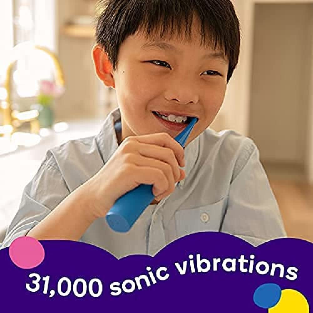 Burst Kids & Toddlers Electric Toothbrush (Pink) | Soft Bristles | Two Minute Timer | Rechargeable Battery | Easy-Grip Silicone Handle | 2 Modes for Healthy Smiles | Ages 3+