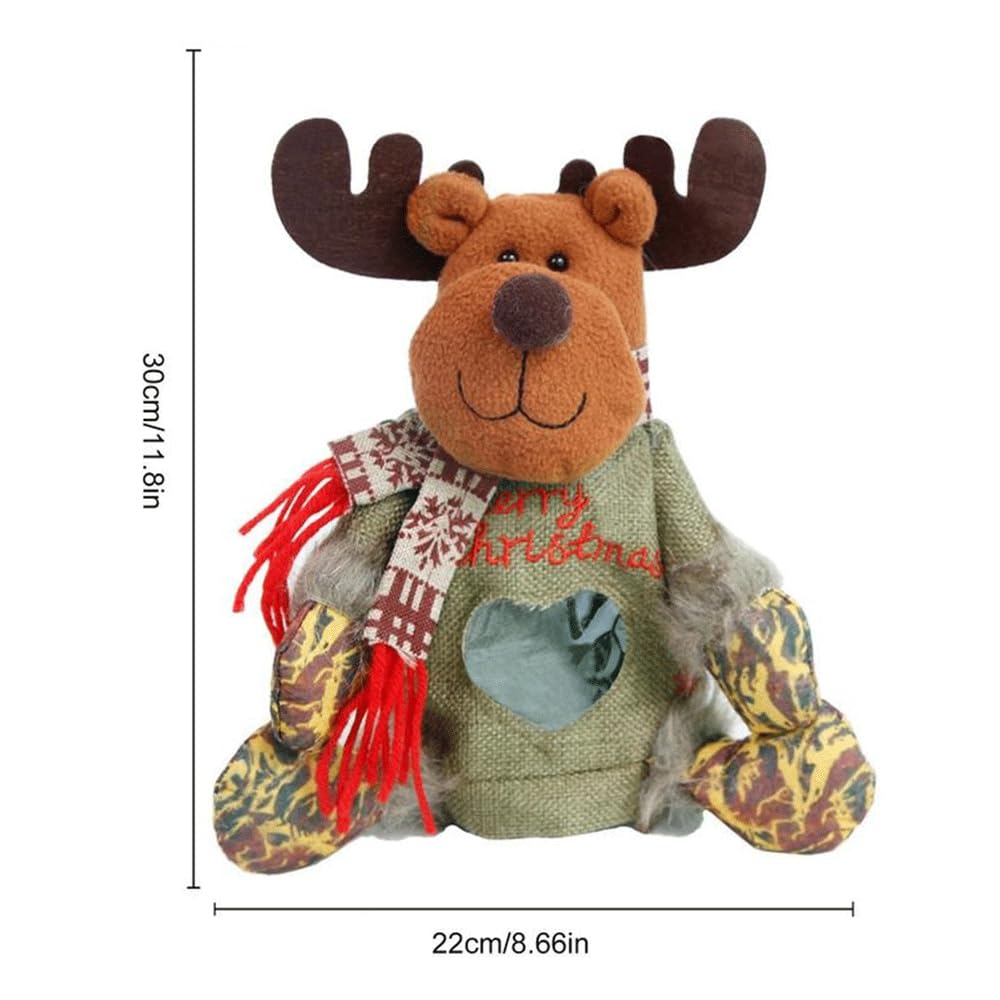 Christmas Doll Gift Bags Zipper Design - Small Fabric Gift Bags (6pcs)