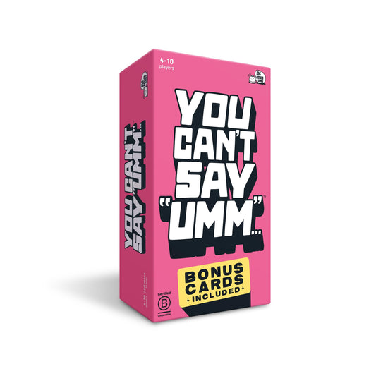 You Can't Say UMM: A Party Game for Family and Adults, Fast-Paced Family Word Game, Must Have for Game Night, Bonus Content Included