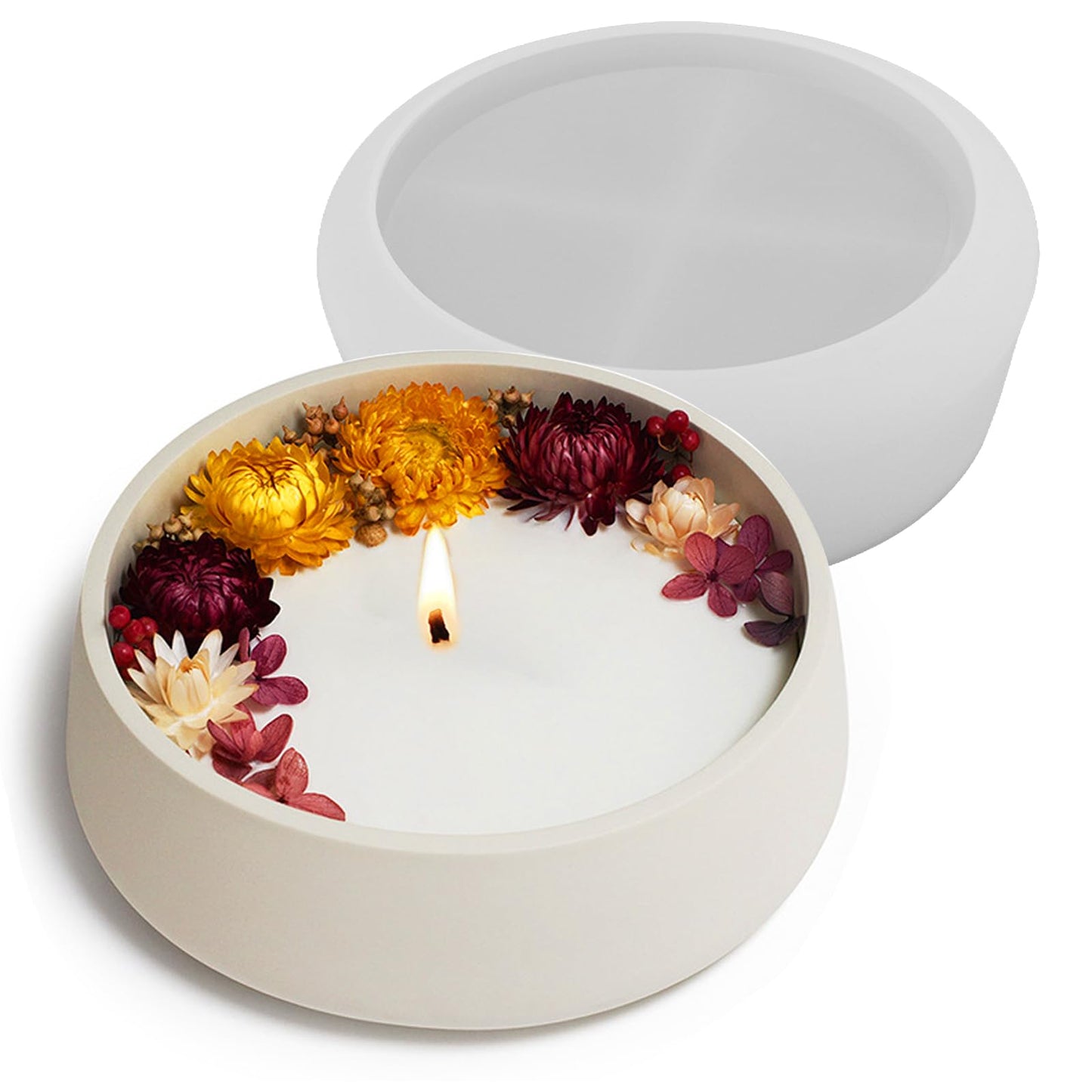 Wehous Large Silicone Bowl Molds, 7.2'' Round Container Resin Concrete Mold for Bowls, Silicone Molds for Epoxy Resin, Christmas Valentine Candle Molds