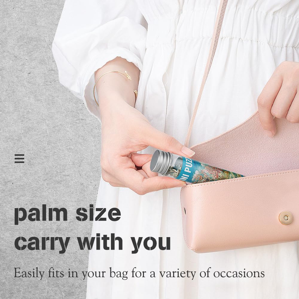 MISITU Small Jigsaw Puzzles for Adults Challenging Puzzle Small Puzzles Mini Jigsaw Puzzles for Adults 150 Pieces Micro Tiny Puzzle Van Gogh Art Puzzles Travel Puzzle 6 x 4 Inch 4 Packs