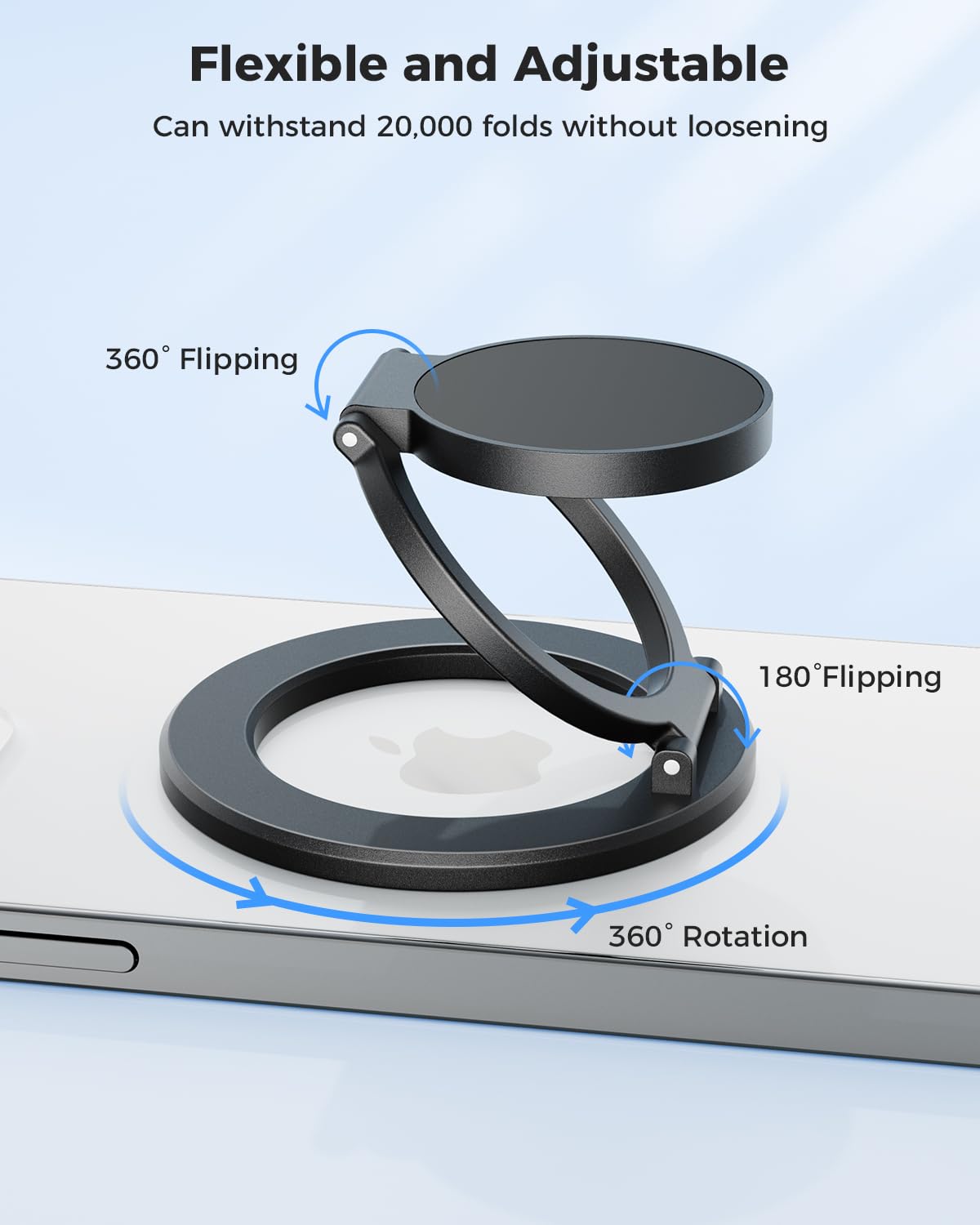 SUPERONE Magnetic Ring Holder for MagSafe Dual-Side Magnetics, Removable Gym Phone Grip with Kickstand for iPhone 16/15/14/13/12/ Series MagSafe Case All Phones Compatible with Magnetic Car Mount