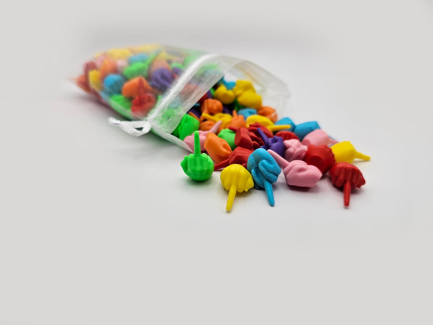 Bag of Hands | Middle Fingers in Bulk | Tiny Middle Fingers | Party Favors | Novelty Items | Flip The Bird in Bulk | F to Give | Jokes (Rainbow Mix, 200 Pack)