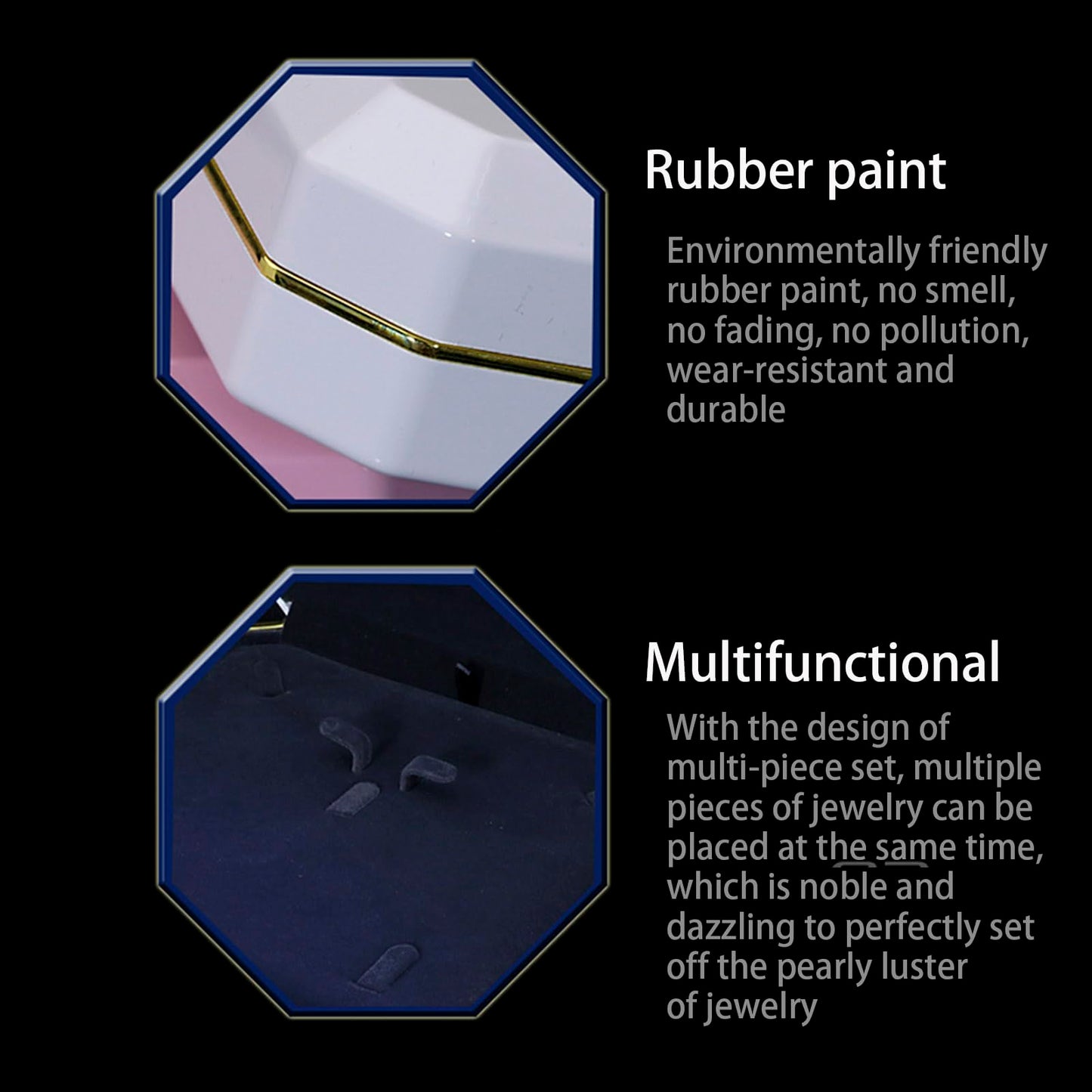 HSLFUAI Necklace Box with Led Light,Jewelry Box for Necklace,Jewelry Gift Box for Wedding, Birthday, Valentine' Day, Mother'S Day, Christmas,Black Velvet Interior Necklace Box(Blue)