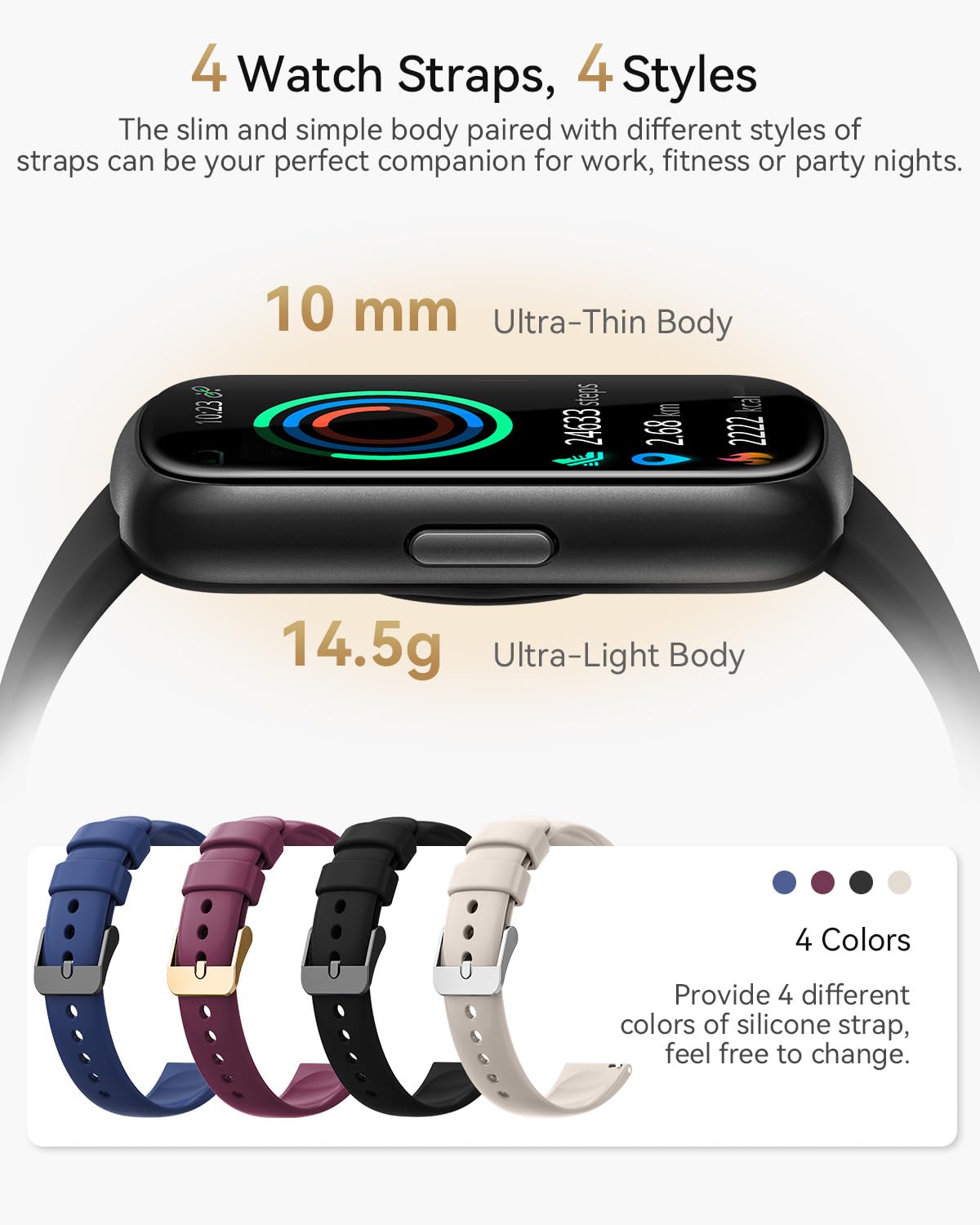 RUXINGX Fitness Tracker Watch for Men/Women, SmartWatch with Sleep/Activity Tracker, Heart Rate Monitor with 20+ Sports Modes, Android Smart Watch for Phones, Smart Fitness Watches for Women/Men