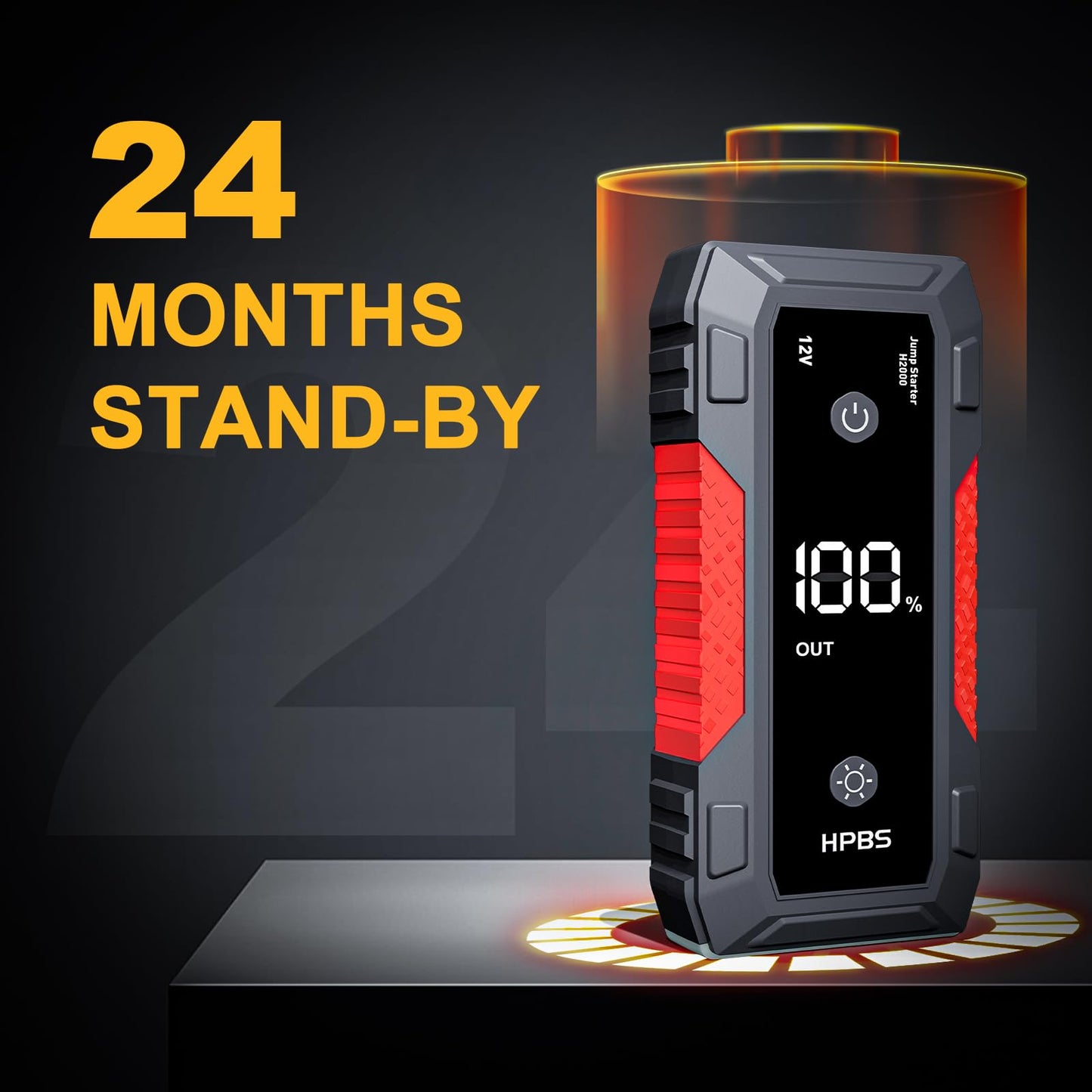 Jump Starter - 4000A Jump Starter Battery Pack for Up to 10.0L Gas and 8.0L Diesel Engines, Model H2000 12V Portable Car Battery Jump Starter Box with 3.0" LCD Display