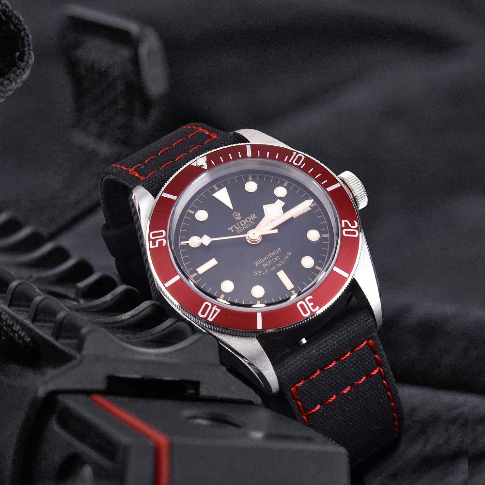 Ritche Christmas Gift 18mm Vintage Canvas Wristbands Quick Release Watch Band Replacement Watch Straps for Men Women, White Elephant Gifts, Stocking Stuffers for Men, Father's Day gifts