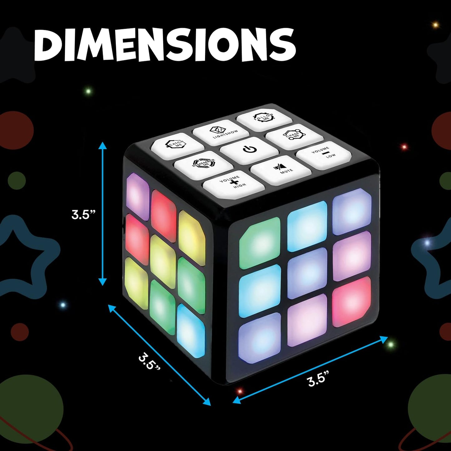 Winning Fingers Flashing Cube Electronic Memory and Brain Game - 4-in-1 Handheld Stem Toys for Kids - Cool Gadgets, Games for Boys and Girls - Fun Family Game for Kids Ages 6-12 - Educational Gift Toy