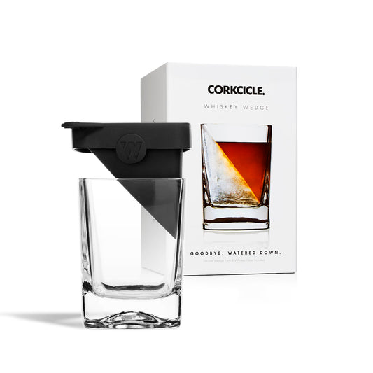 Corkcicle Whiskey Wedge - Premium Old Fashioned Glass with Silicone Ice Mold - For Bourbon, Scotch, & Spirits - Great Gift for Dad - Perfect for the Holidays - 9 oz