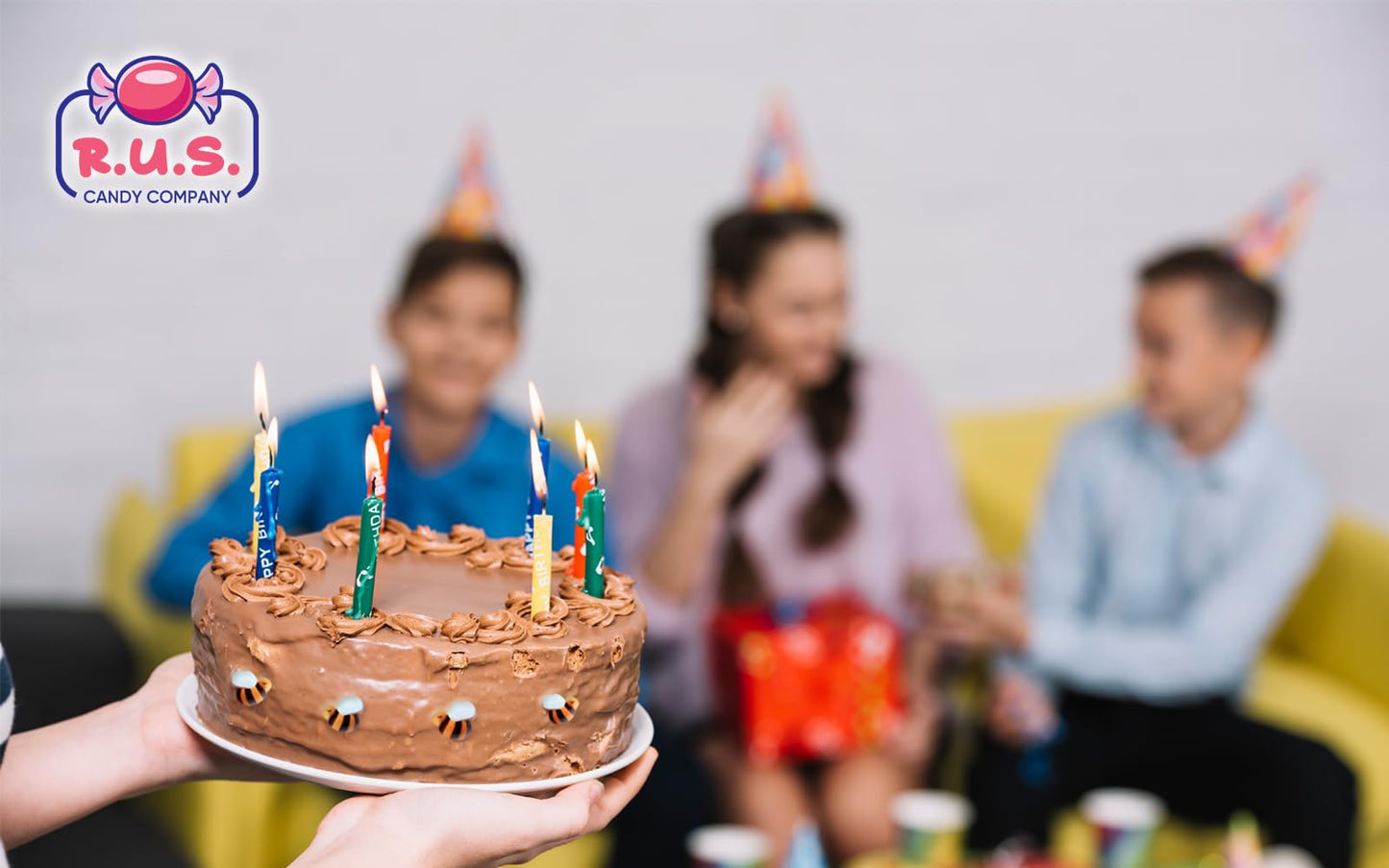 Bees Cakes Decorations- Bumble Bee Shaped Edible Hard Sugar Decorations, 48 pcs by R.U.S. Candy Company