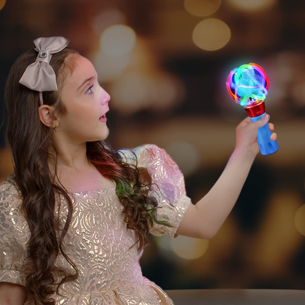 ArtCreativity Light Up Magic Ball Wand & Spinning Light Wand Set – LED Light Spinner Wands for Kids, Includes Flashing Light Up Spinner, Thrilling Colors, and Batteries Included