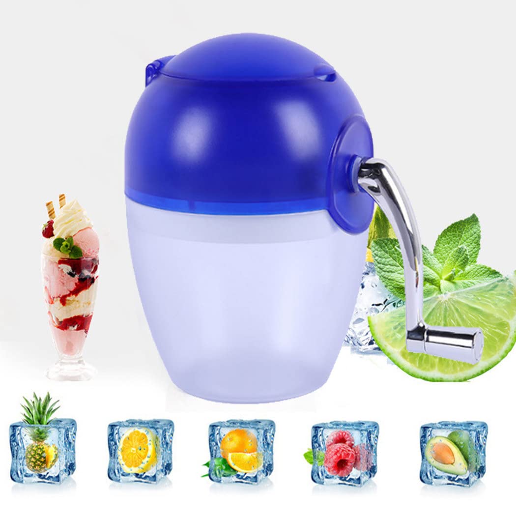Mini Manual Ice Crusher, Portable Ice Shaver and Snow Cone Maker, Household Mini Hand Crank Manual Ice Crusher Machine Maker Snow Cone Machine Portable Kitchen Utensils Shaved Ice Machine