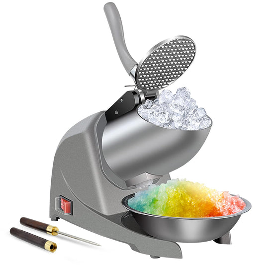 Greatrue Snow Cone Machine 380w Shaved Ice Machine 3 Blades Ice Shaver 280lbs/hr Electric Ice Crusher Prevent Splash Snow Cone Maker for Home and Commercial with Ice Pick
