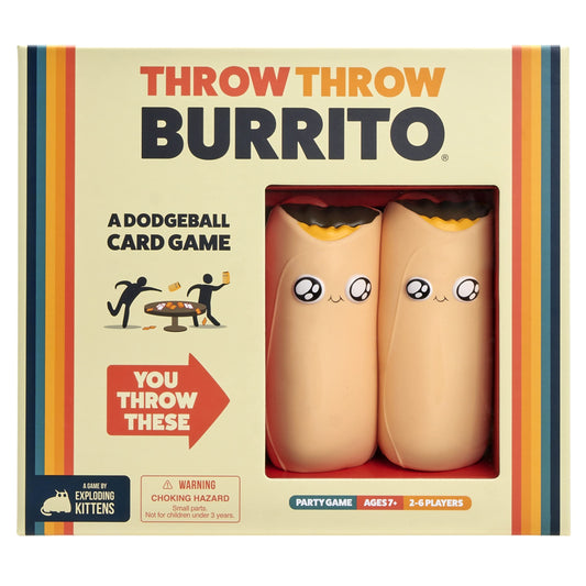 Exploding Kittens Throw Throw Burrito 2-6 Players - Ages 7+ - 15 Minutes to Play - Dodgeball Card Game - Party Game, Family Game Night, Kid and Adult Card Game