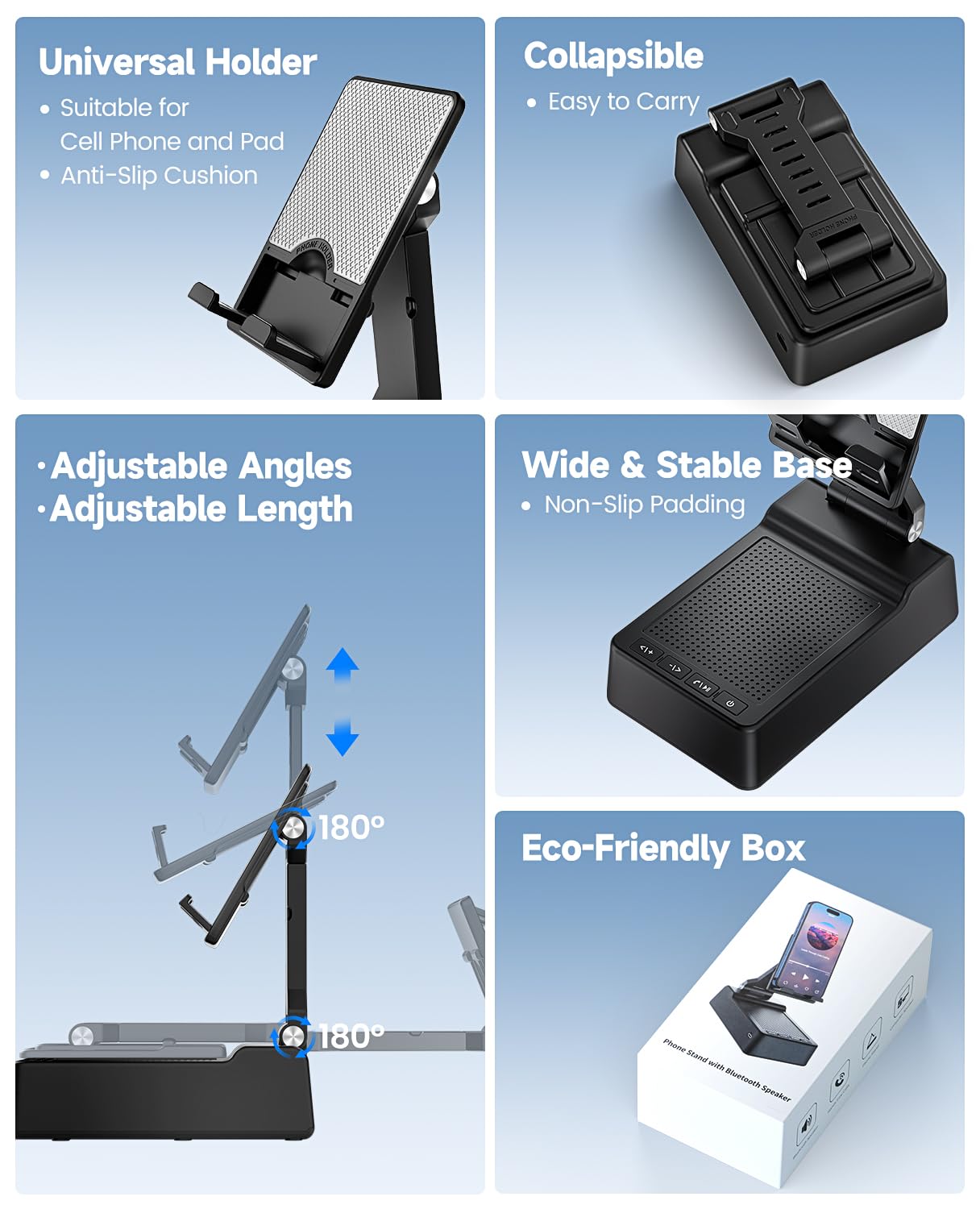 Gifts for Men Women, Phone Stand with Bluetooth Speaker, HD Surround Sound Speaker, Compatible with all iPhone/Android phones iPad Kindle, Cool Gadget Gift for Men Women Dad Mom Christmas Birthday