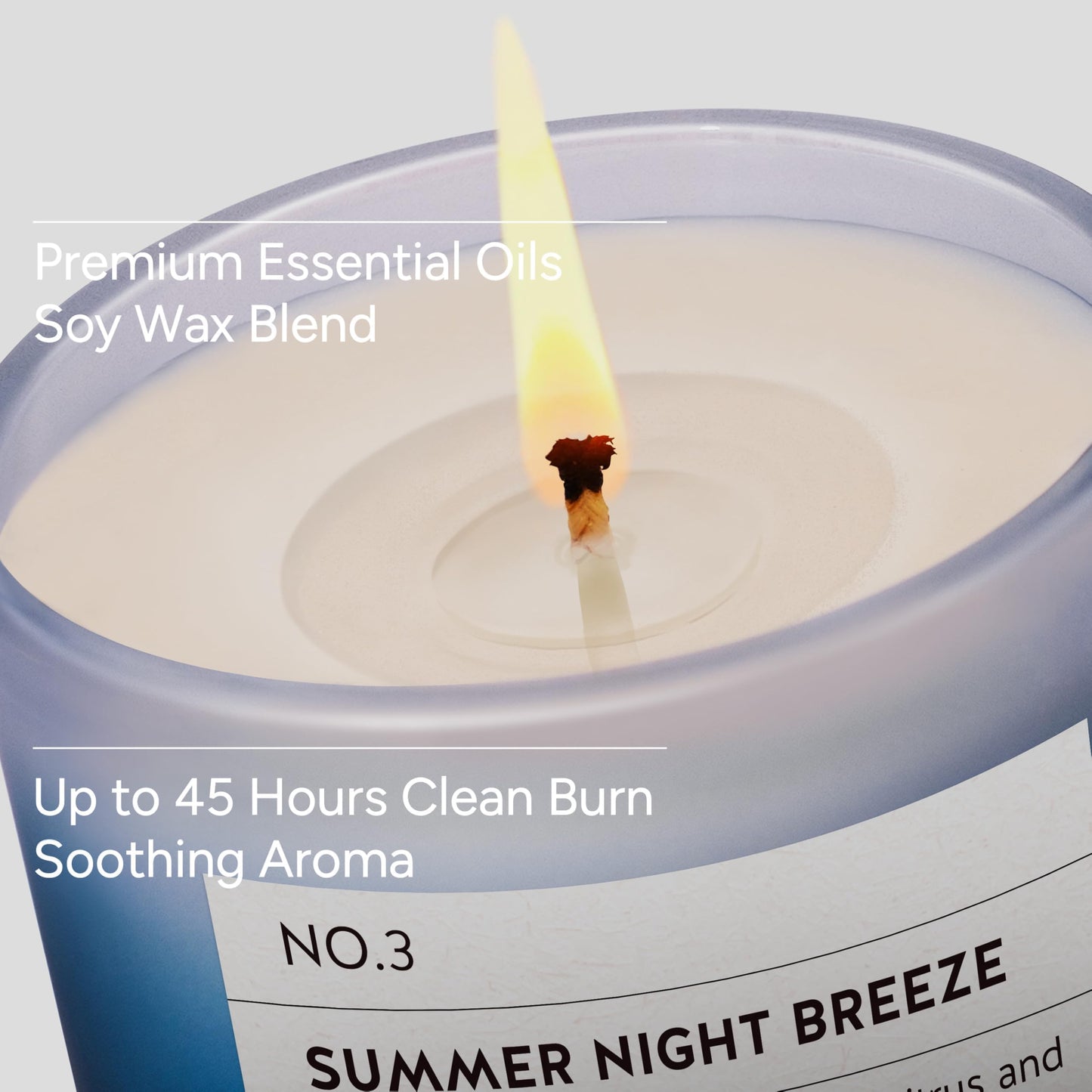 LUMELOOM Summer Night Breeze Scented Candle, 11oz Aromatherapy Soy Wax Candles for Home Scented, Long Lasting, Fathers Day, Fruits, Flower, Wood Scent Gift for Men, Women, Relaxation & Stress Relief