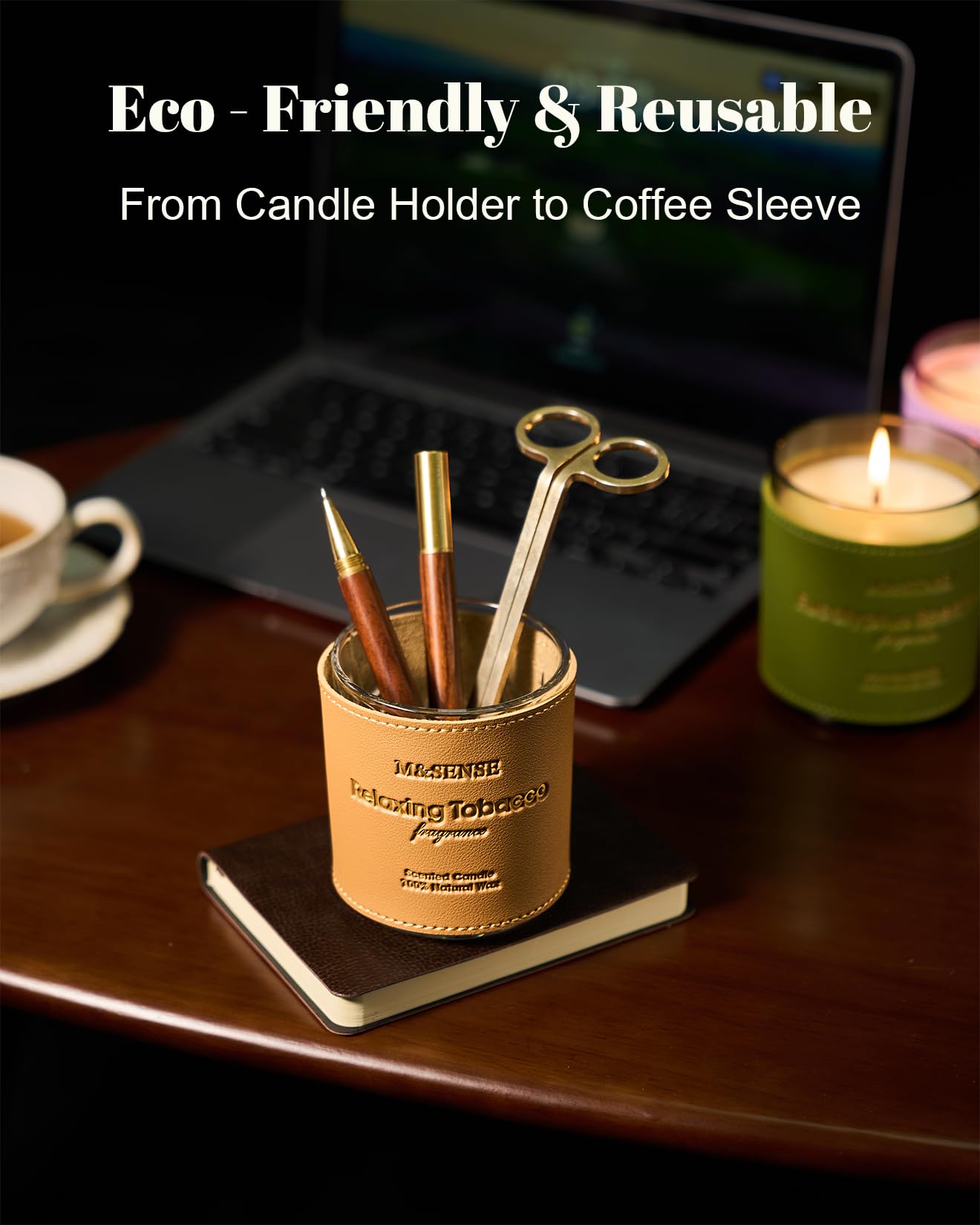 M&SENSE Bergamot Lavender Scented Candles,Vegan Soy Wax,No Toxin,10oz 42-Hour Slow Burning Time, Pepper Scented Candle, High Intensity,Air Purifying Aromatherapy Relaxing Office Home Fragrance