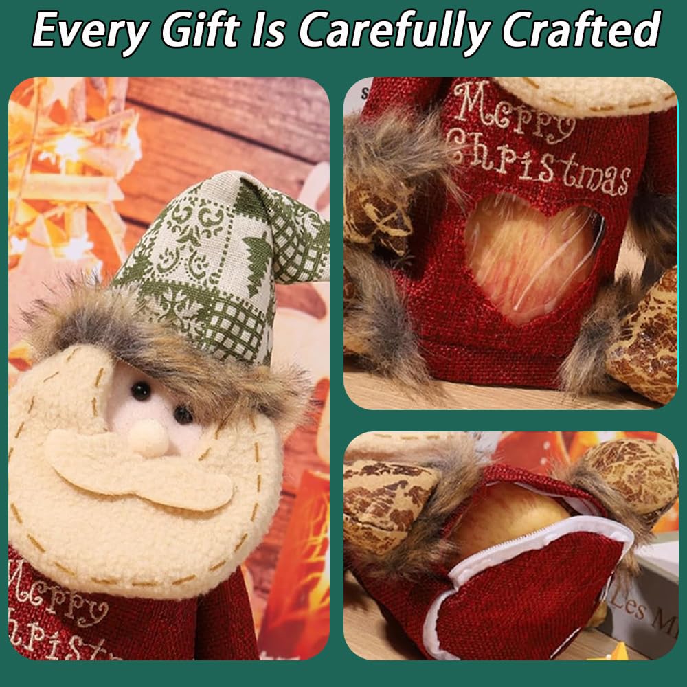 2026 New Christmas Gift Bags Zipper Design, Reusable Christmas Zipper Gift Bags, Thickened Felt Material, For Packaging of Apples, Candies, Small Toys and Gifts (Set A + Set B, 6pcs)