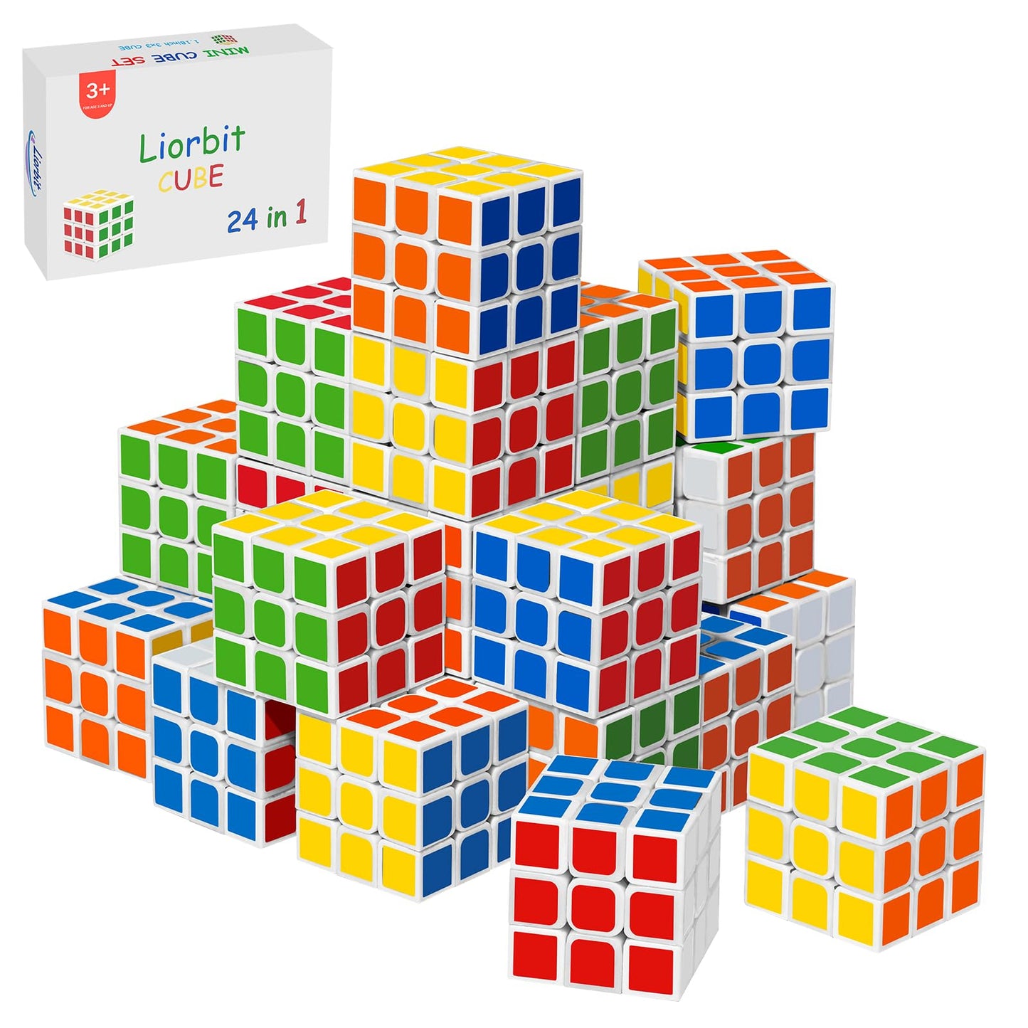 48 Pack Mini Puzzle Cubes Party Favors for Kids, 3x3 Mini Magic Cube Puzzle Prize Set for Kids School Rewards, 1.18inch Bulk Small Toys for Party, Birthday, Christmas Stocking