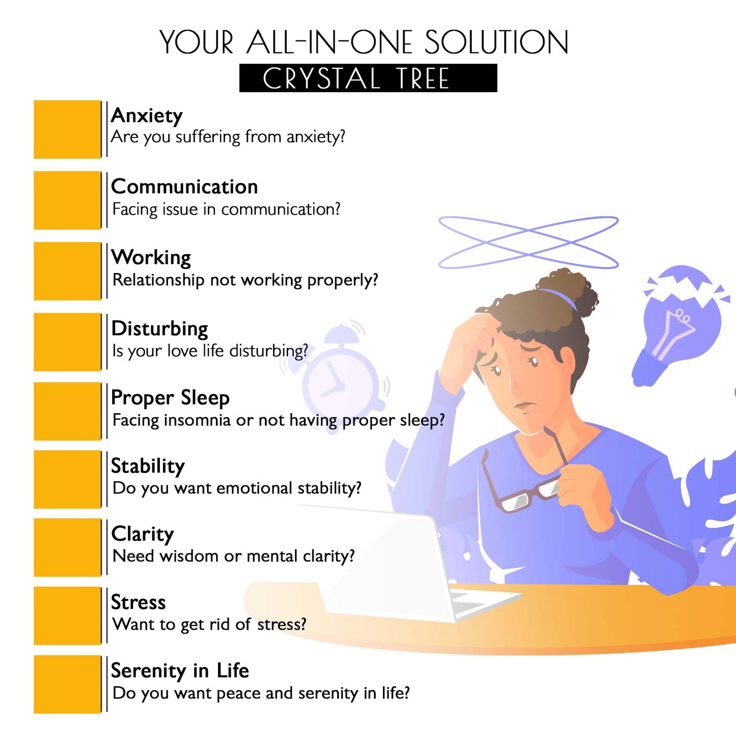 FASHIONZAADI 7 Chakra Tree of Life, Crystals and Healing Stones, Birthday Gifts for Women - Crystal Tree for Positive Energy, Home Office Decor, Spiritual Gifts for Women