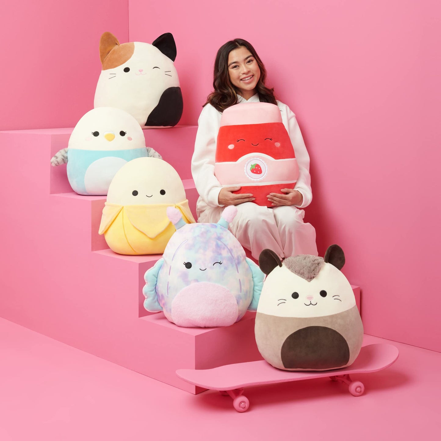 Squishmallows Original 5-Inch Holiday 4-Pack – Ethel Hot Chocolate, Floyd French Fries, Keiko Blue Christmas Tree, Ricardo Peppermint Bat – Official Jazwares Plush (Little)